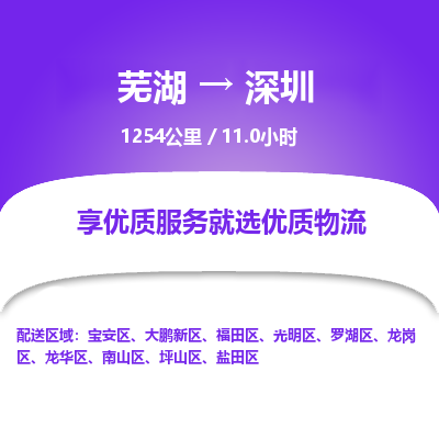 芜湖到深圳物流公司-货运专线高效准时「丢损必赔」