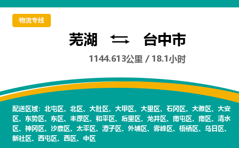 芜湖到台中市物流公司-货运专线全境辐射「免费取件」