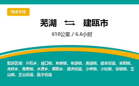 芜湖到建瓯市物流公司-货运专线时效稳定「准时到达」