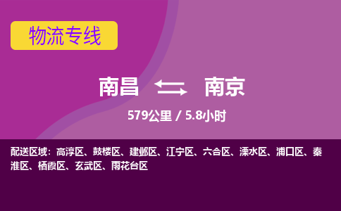 南昌到南京物流公司要几天_南昌到南京物流专线价格_南昌至南京货运公司电话