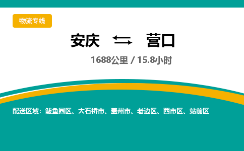 安庆到营口物流公司要几天_安庆到营口物流专线价格_安庆至营口货运公司电话