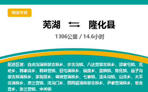 芜湖到隆化县物流公司-货运专线高效准时「全境配送」