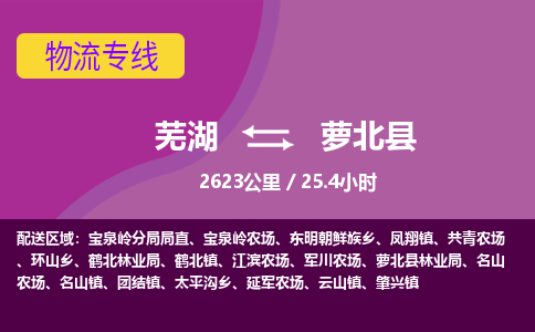 芜湖到萝北县物流公司-货运专线服务周到「需要几天」