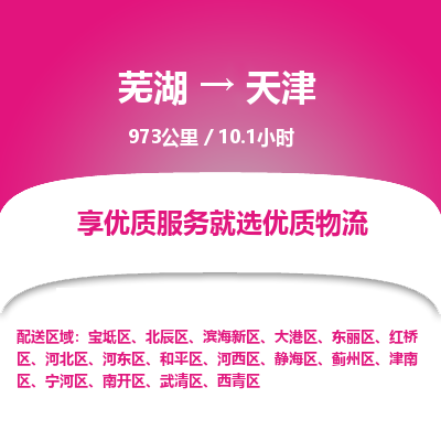 芜湖到天津物流公司-货运专线急件托运「准时到货」