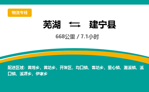 芜湖到建宁县物流公司-货运专线机动性高「快运直达」