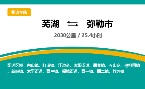 芜湖到弥勒市物流公司-货运专线全境闪送「天天发车」