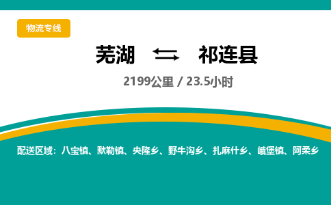 芜湖到祁连县物流公司-货运专线服务周到「需要几天」